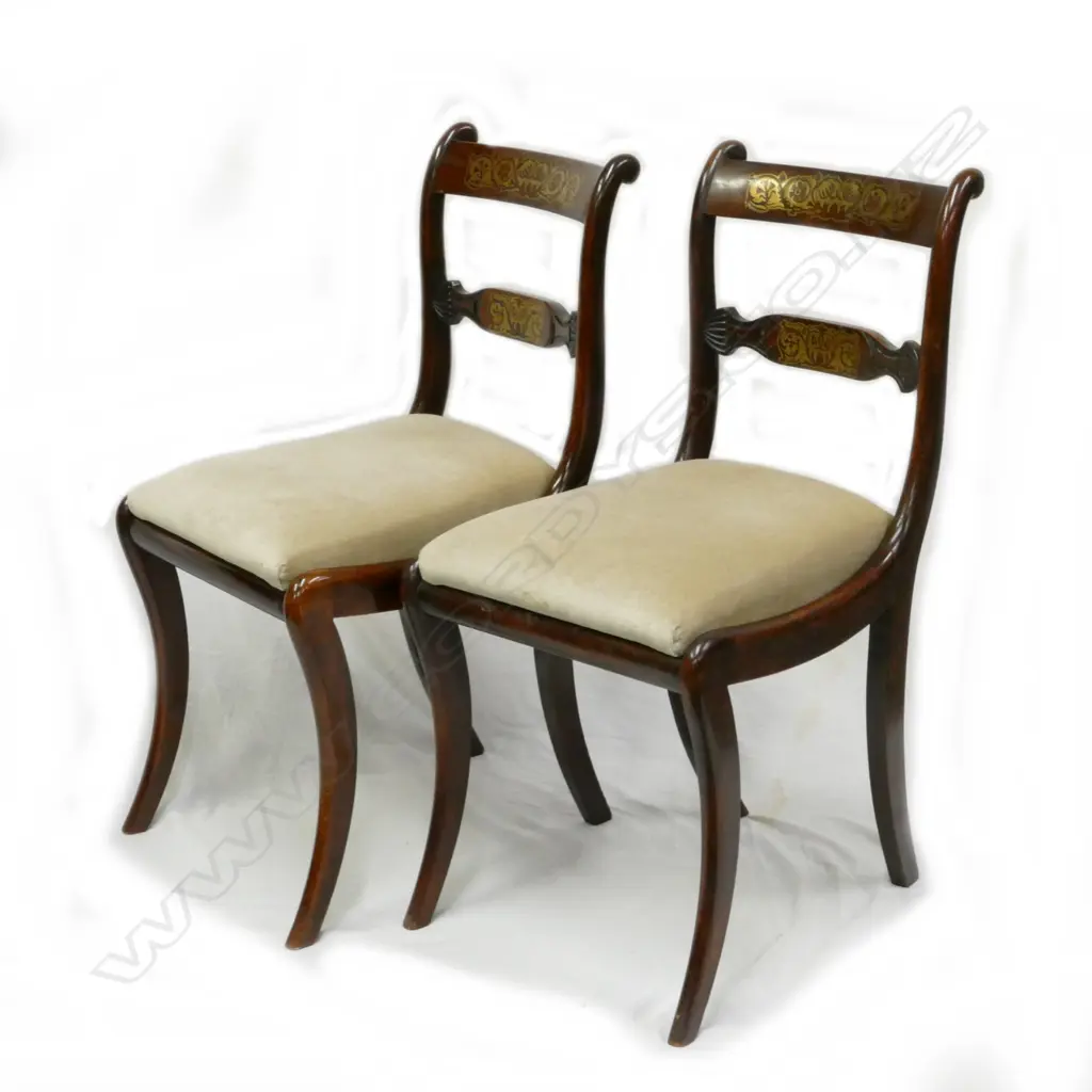 Four Regency rosewood dining chairs Image 1++