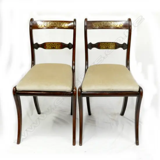 Four Regency rosewood dining chairs