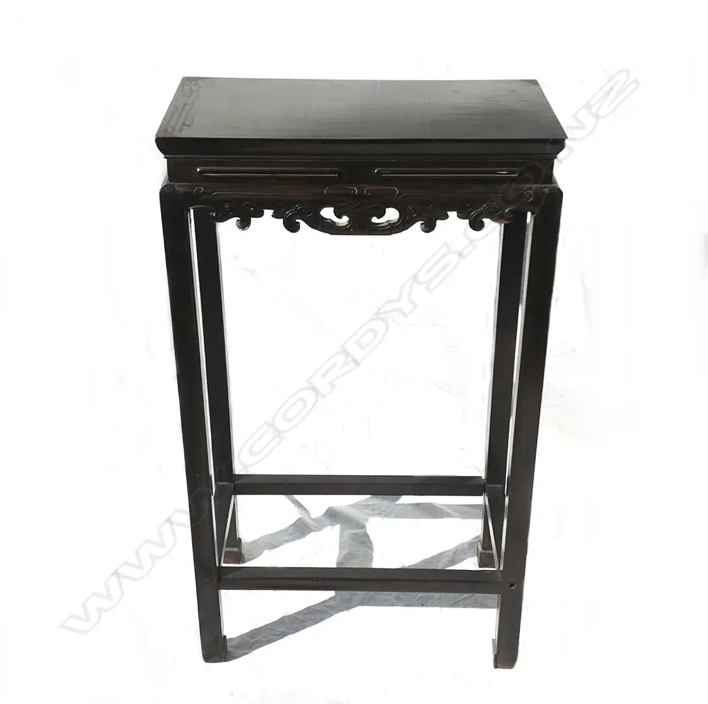 A tall old Chinese ebonised side table Image 1++