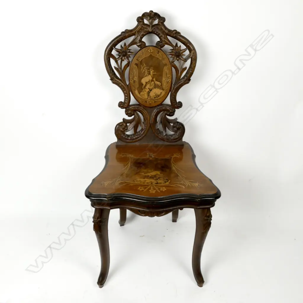 An uncommon Swiss musical box chair Image 1++
