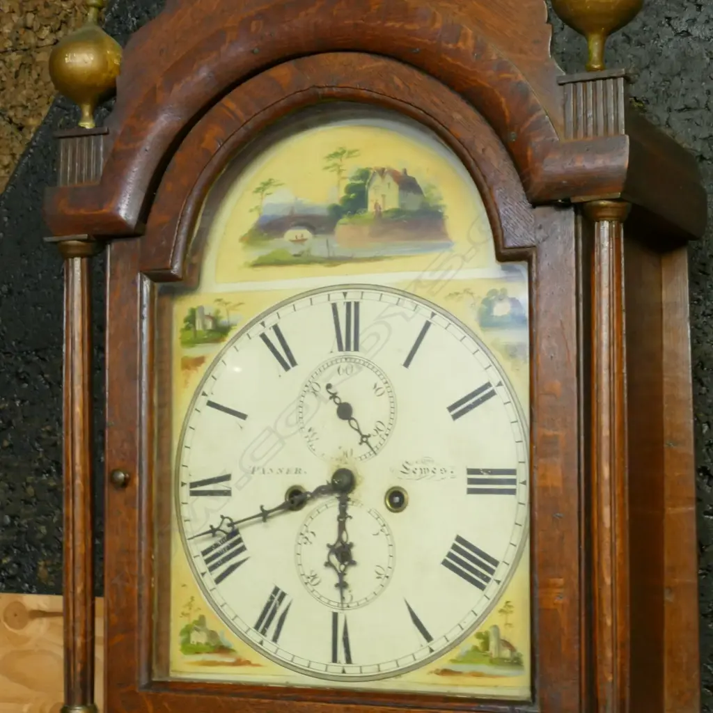 A 19thC oak longcase clock Image 1++
