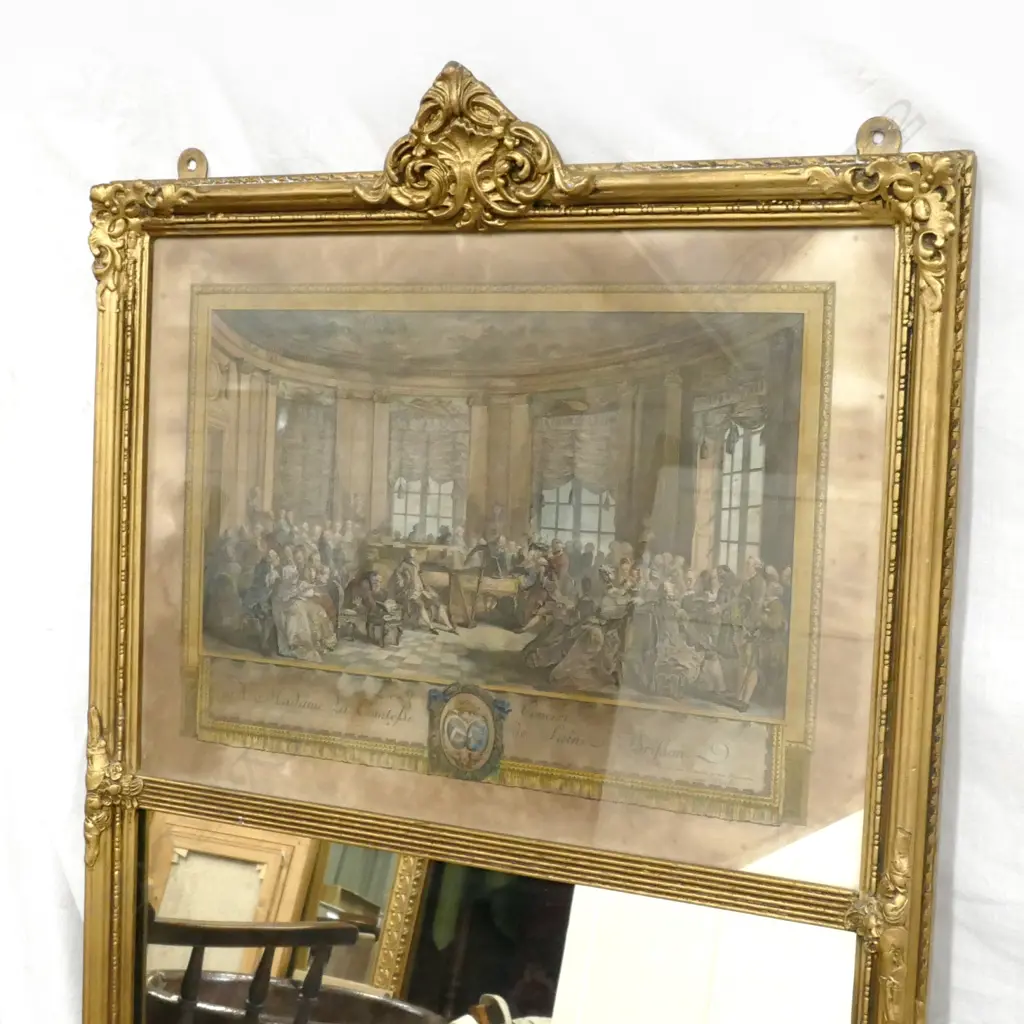 A French gilt framed trumeau mirror Image 1++
