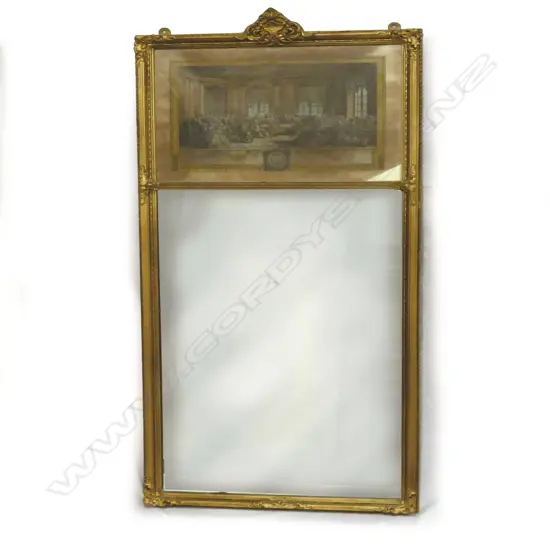 A French gilt framed trumeau mirror