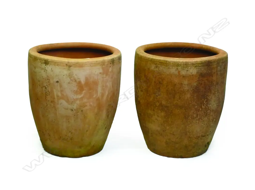 A pair of vintage terracotta garden pots Image 1++