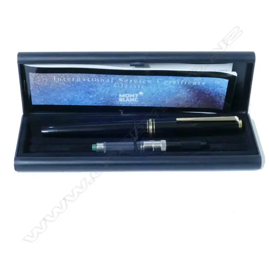 A Mont Blanc 210 fountain pen in black resin with gold trim