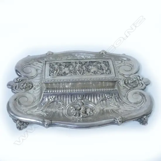 A quality silver plated desk standish