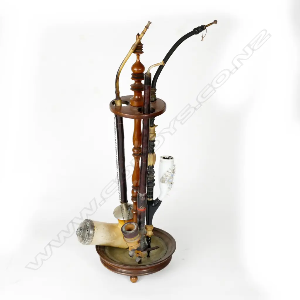 A vintage turned wood pipe stand Image 1++