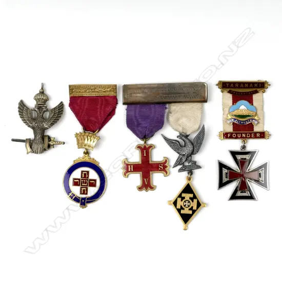 Five various Masonic medals