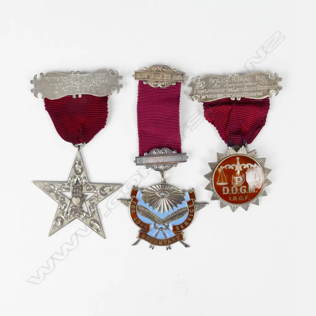 Three silver Masonic badges Image 1++