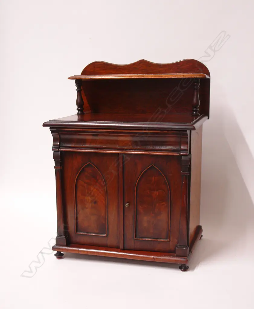 A rare William IV mahogany miniature chiffonier tea caddy Image 1++