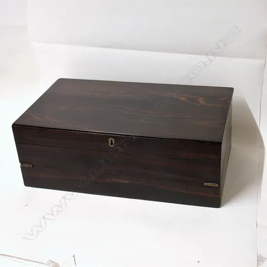 A 19thC Anglo-Indian quality ebony writing slope