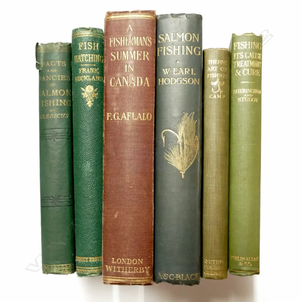 Six early fishing books Image 1++