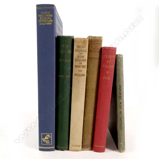 Six N.Z. mid 20thC fishing books