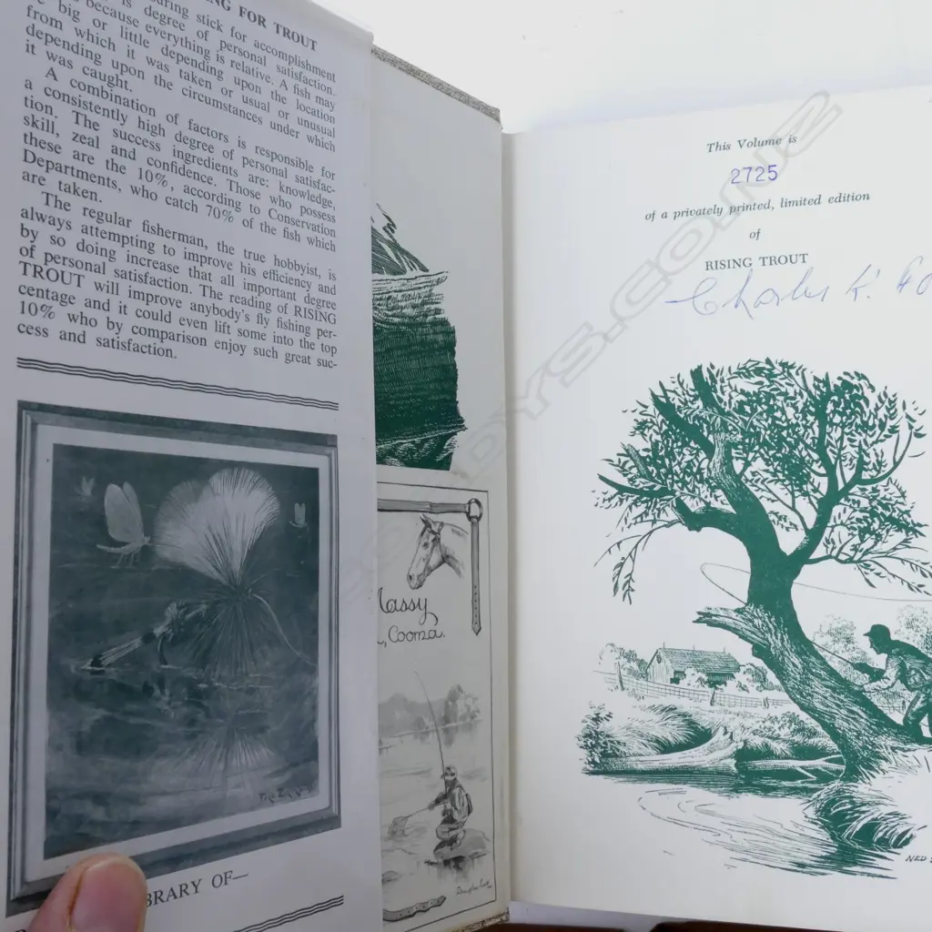 A selection of signed and first edition trout fishing books Image 1++