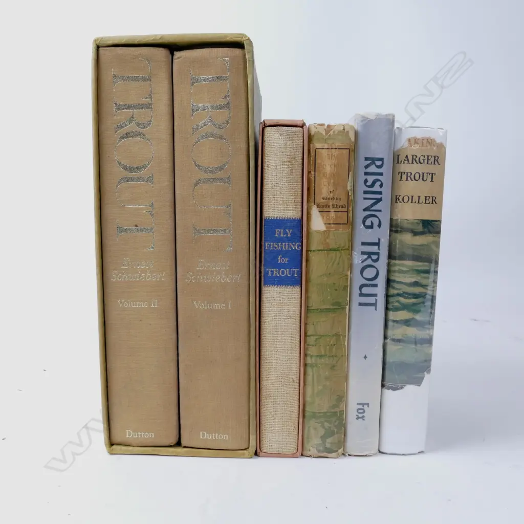 A selection of signed and first edition trout fishing books Image 1++
