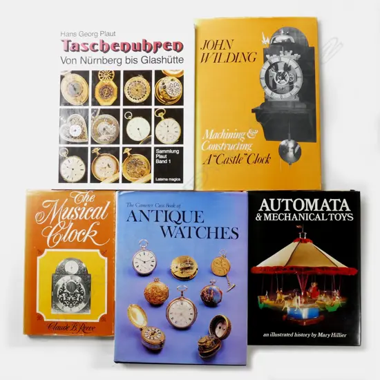 Five antique reference books