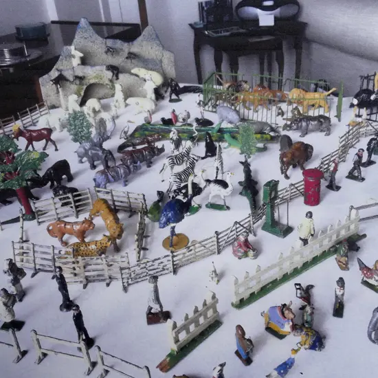 A vintage Britains lead toy zoo
