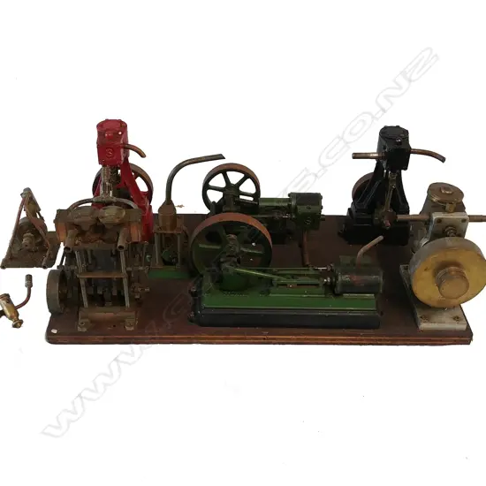 A collection of seven assorted model steam engines