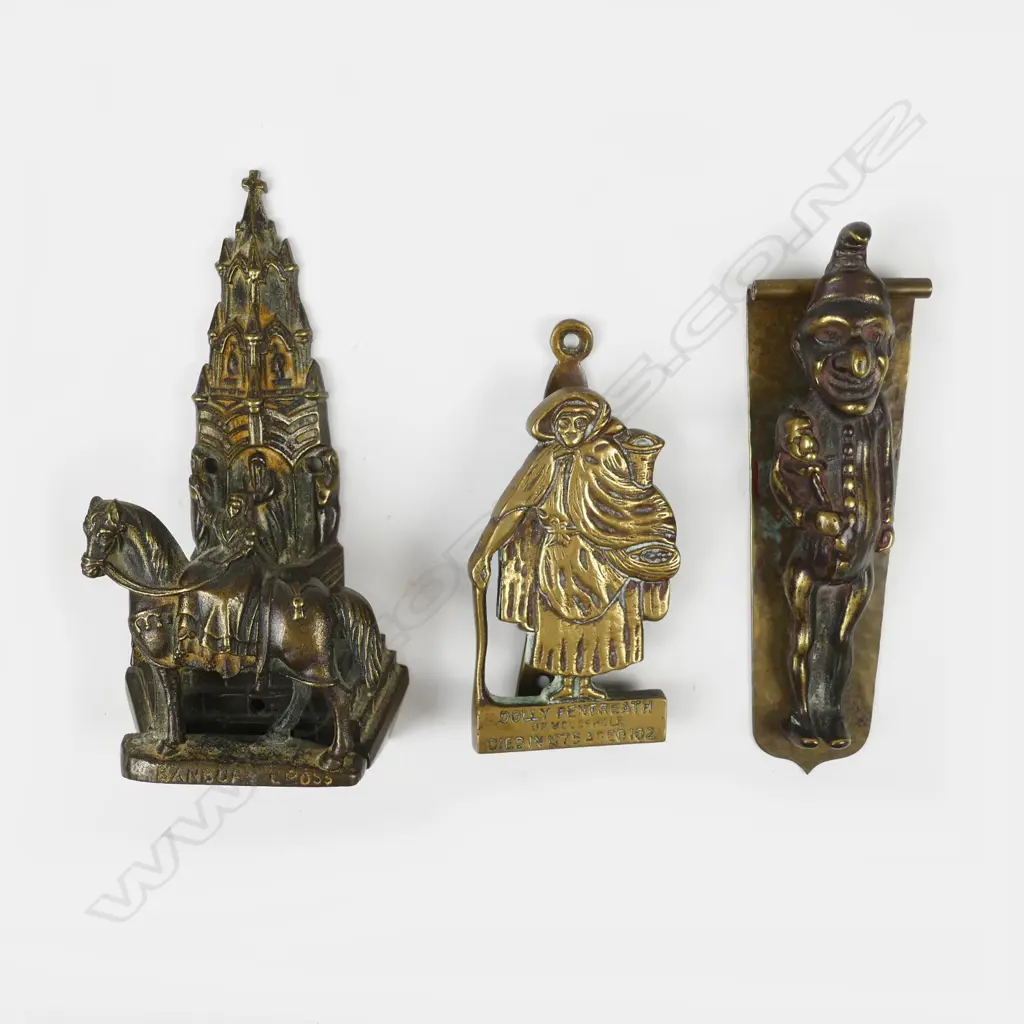 Three Victorian brass door knockers Image 1++