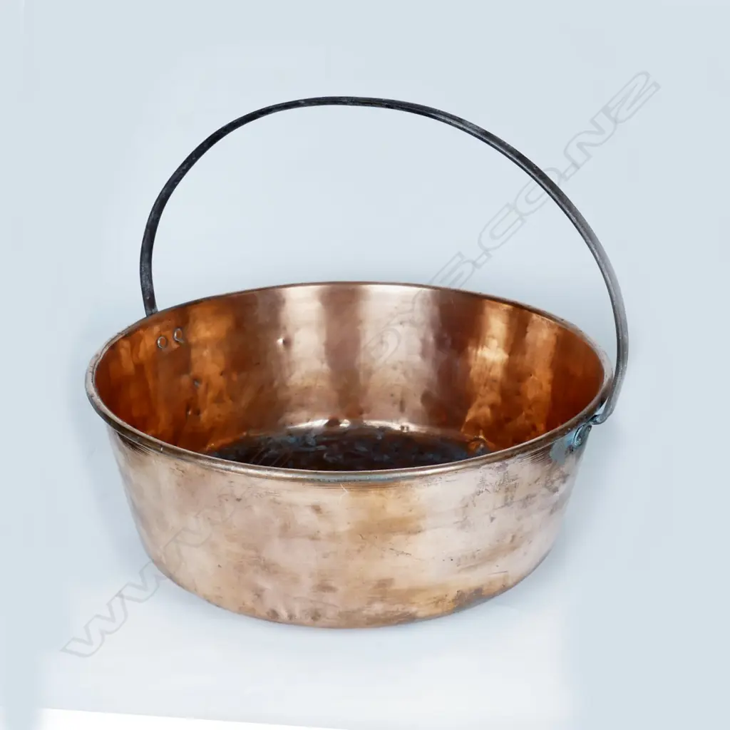 A large old copper jam pan Image 1++