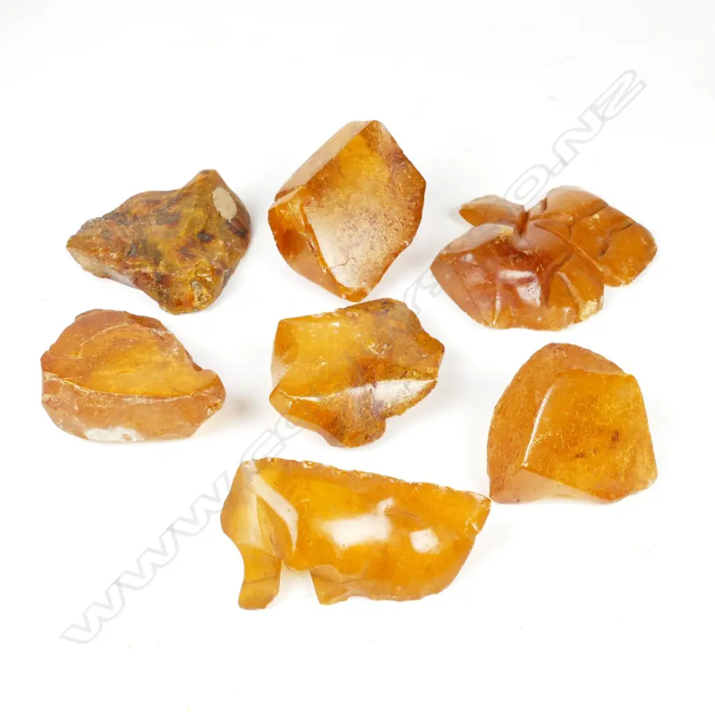 Seven polished kauri gum nuggets Image 1++