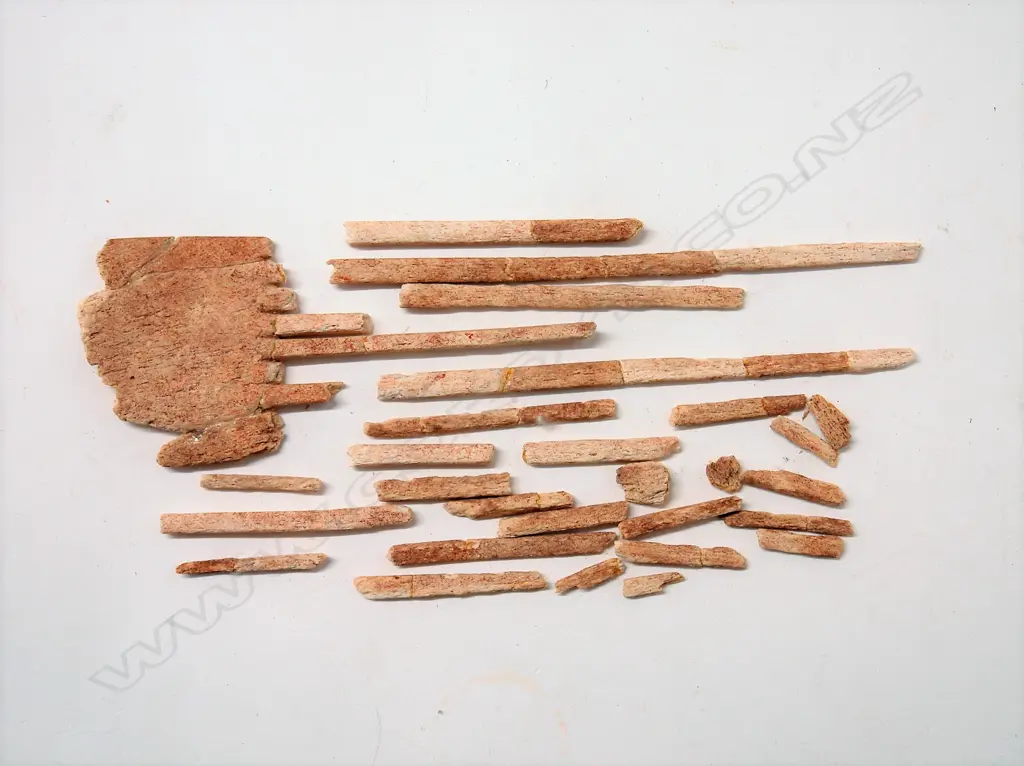 A 19thC or earlier Maori carved whale bone heru (comb) Image 1++