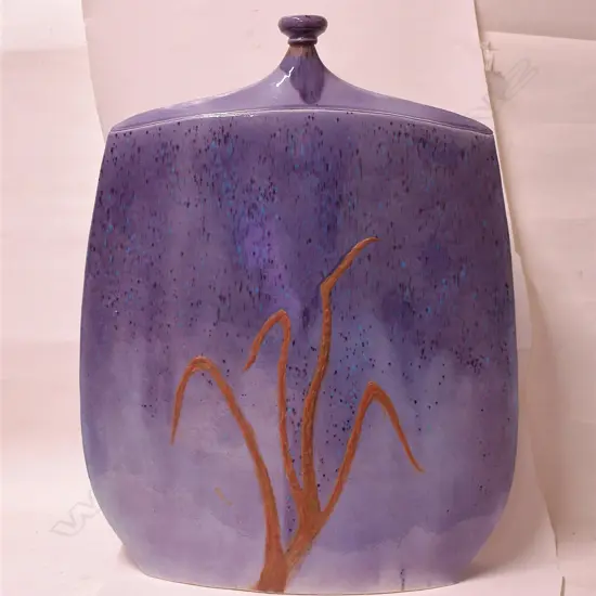 Ian Firth large exhibition quality sculpted vase 'Moody Blues'