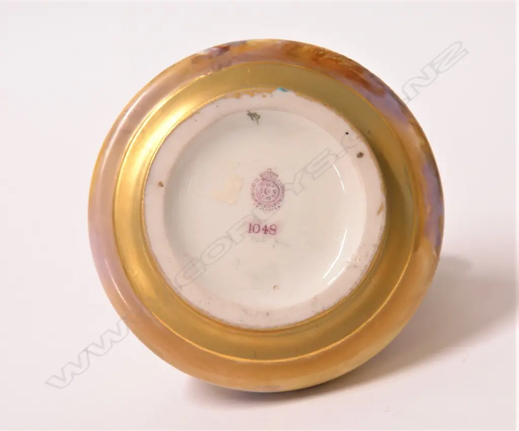 A 1912 Royal Worcester small ewer jug painted with storks by William Powell Image 1++