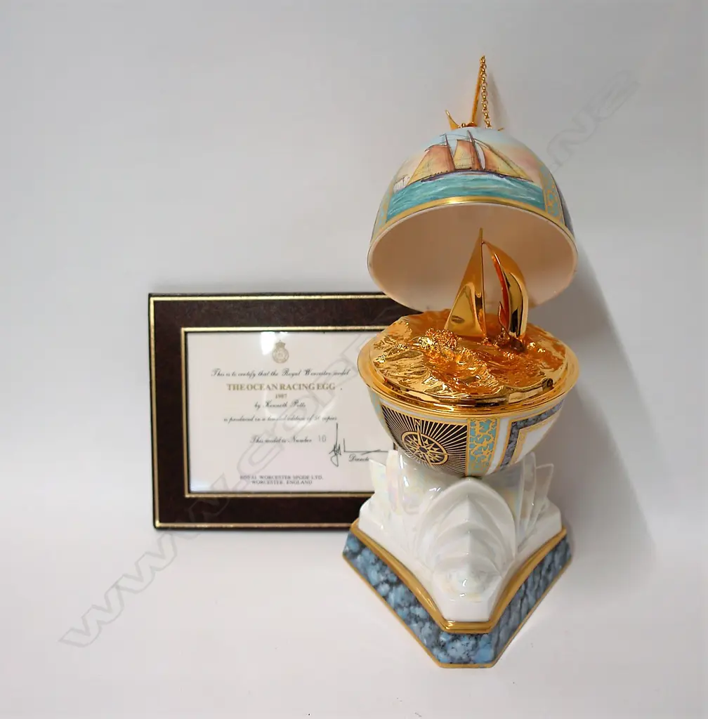 A commemorative Royal Worcester 'The Ocean Racing Egg 1987' Image 1++