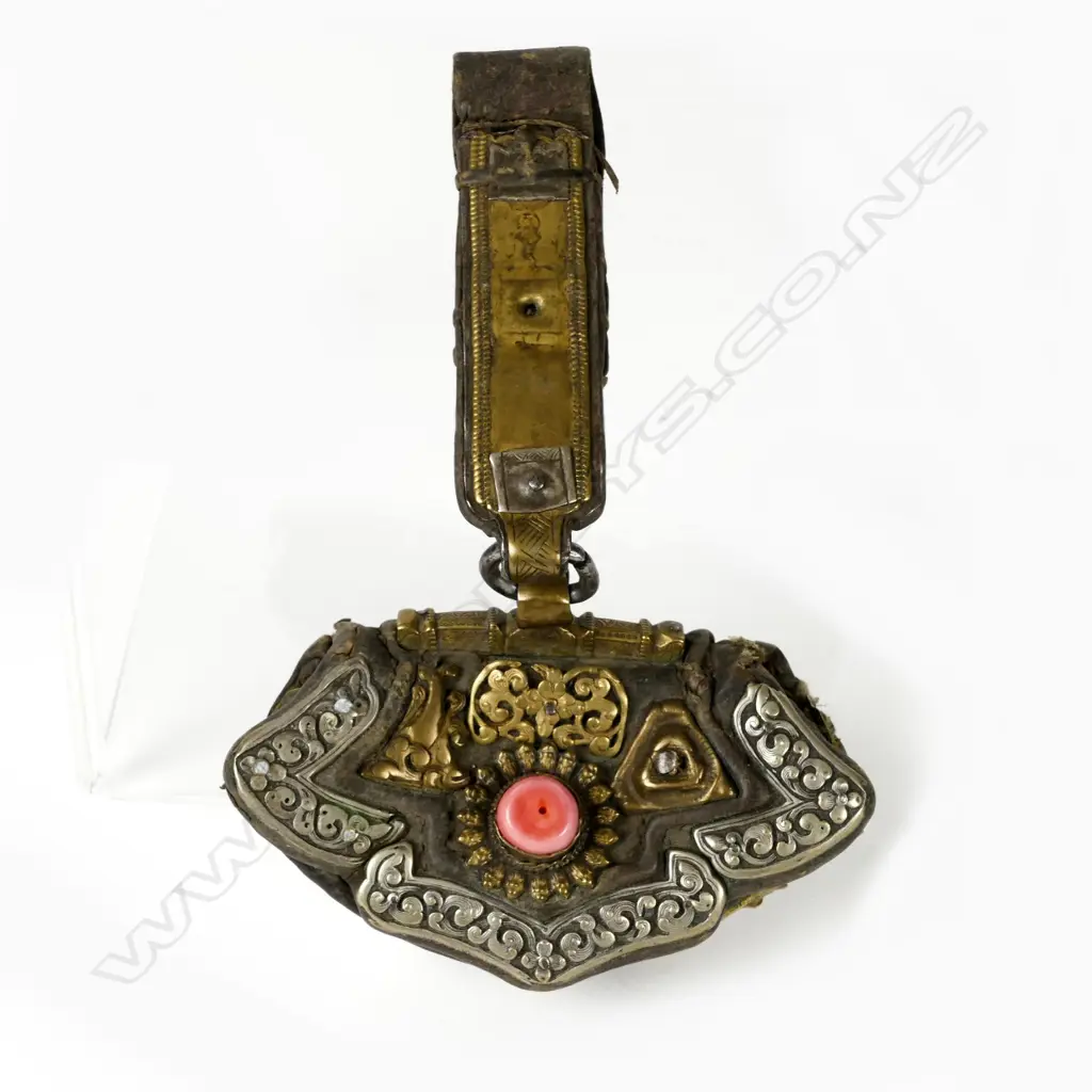 An old Nepalese leather tinder box Image 1++