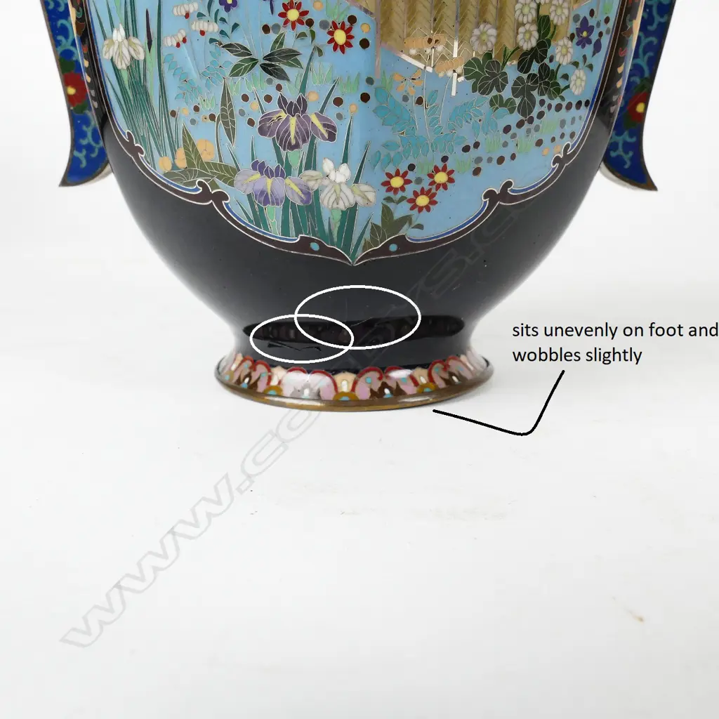 A Japanese cloisonné vase in the manner of Hayashi Kodenji Image 1++