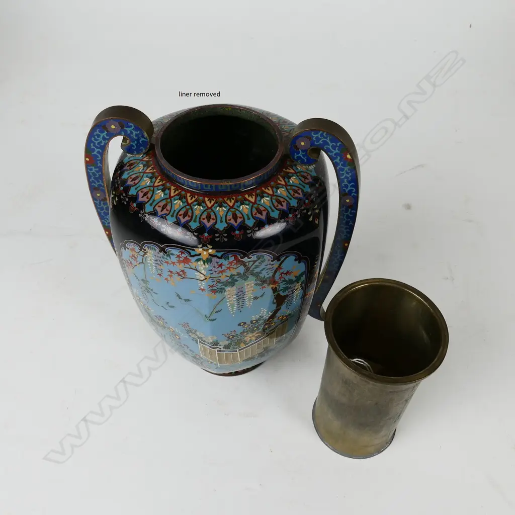 A Japanese cloisonné vase in the manner of Hayashi Kodenji Image 1++