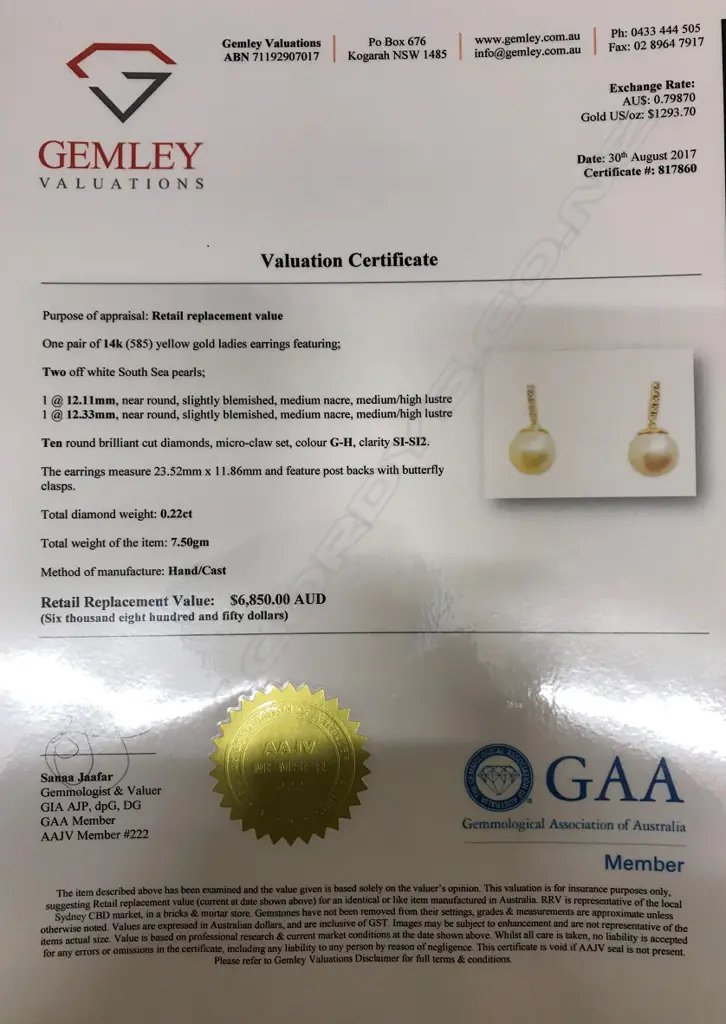 A 14ct. yellow gold diamond and pearl drop earrings Image 1++