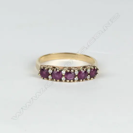 A 9ct gold ruby and diamond ring