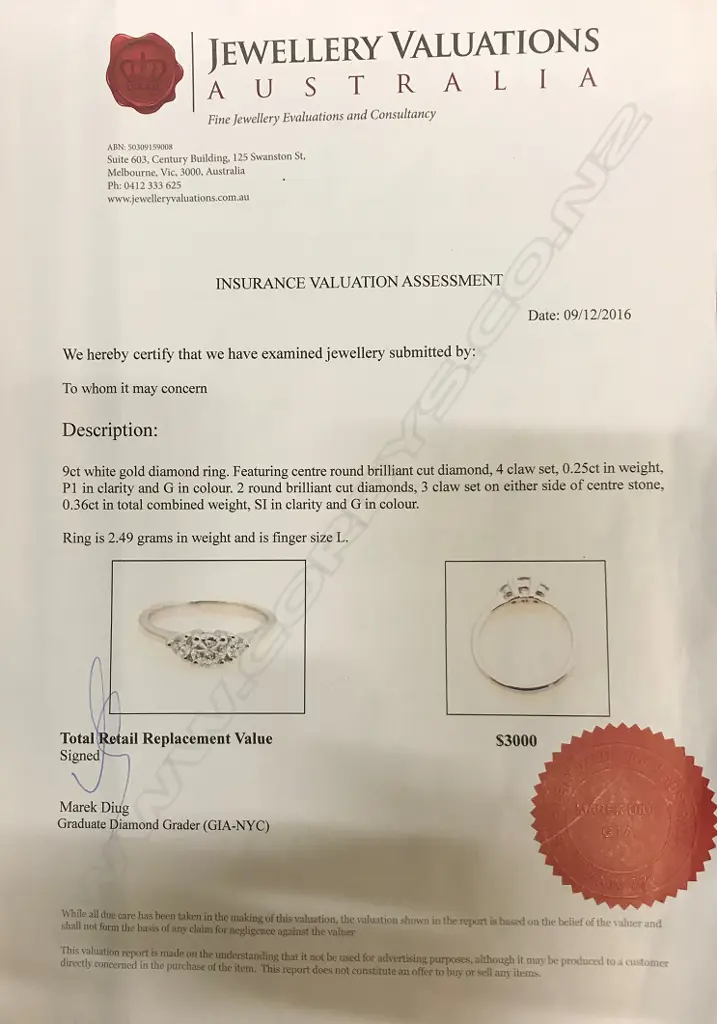 A 9ct. white gold and diamond trilogy ring Image 1++
