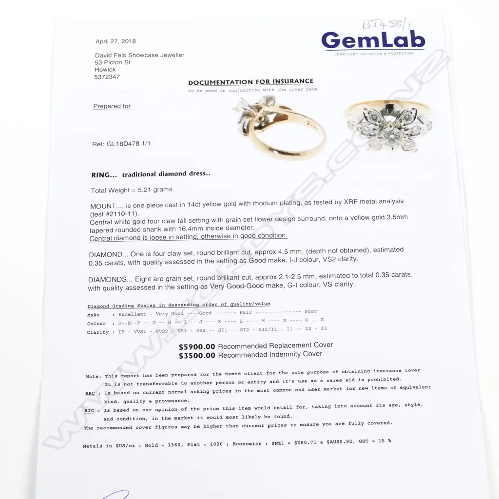 An 14ct gold and diamond cluster ring Image 1++