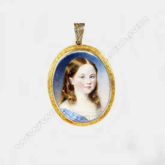A 19thC portrait miniature pendant