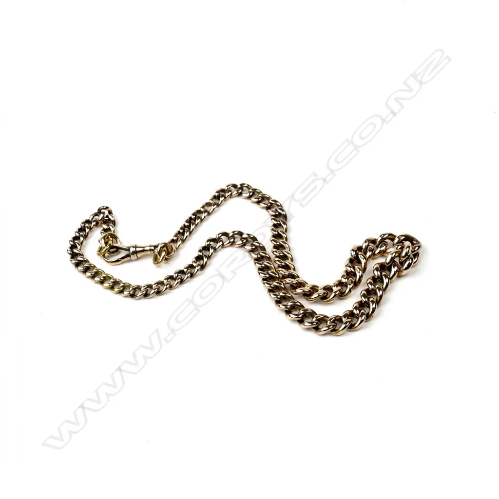 A 9ct. rose gold fob chain Image 1++