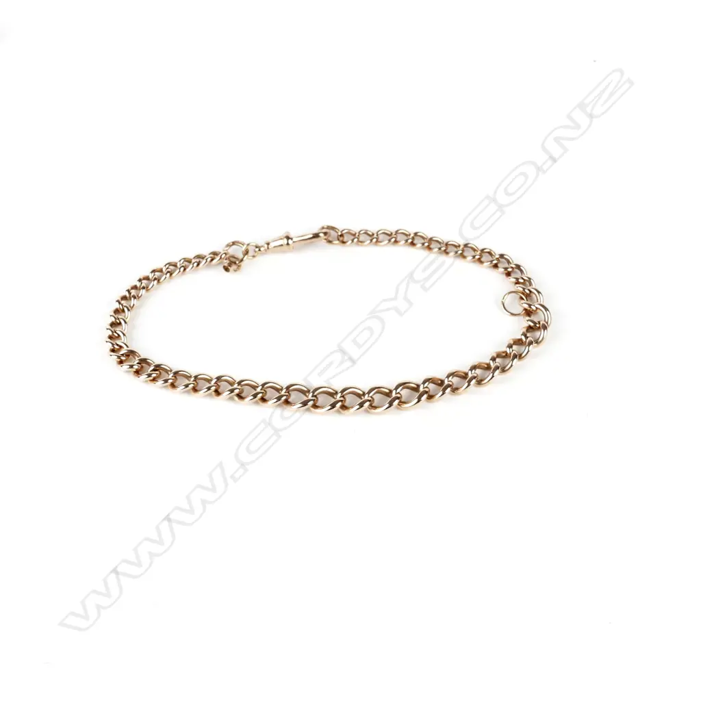 A 9ct. rose gold Albert chain Image 1++