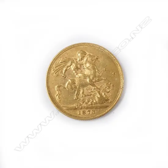 An 1873 gold full sovereign