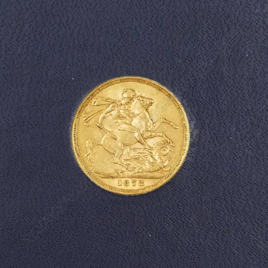 An 1873 gold full sovereign