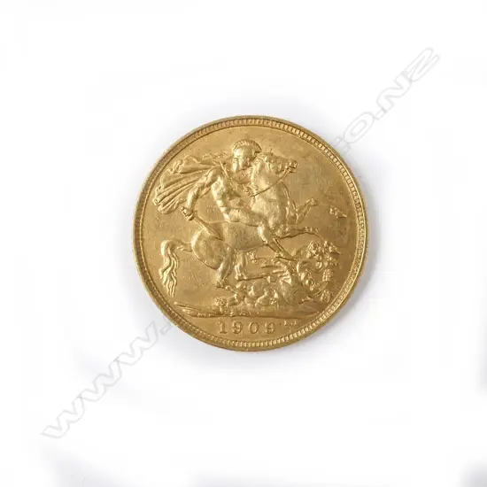 A 1909 gold full sovereign