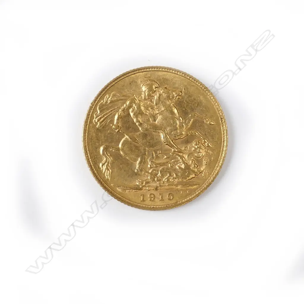 A 1910 gold full sovereign Image 1++