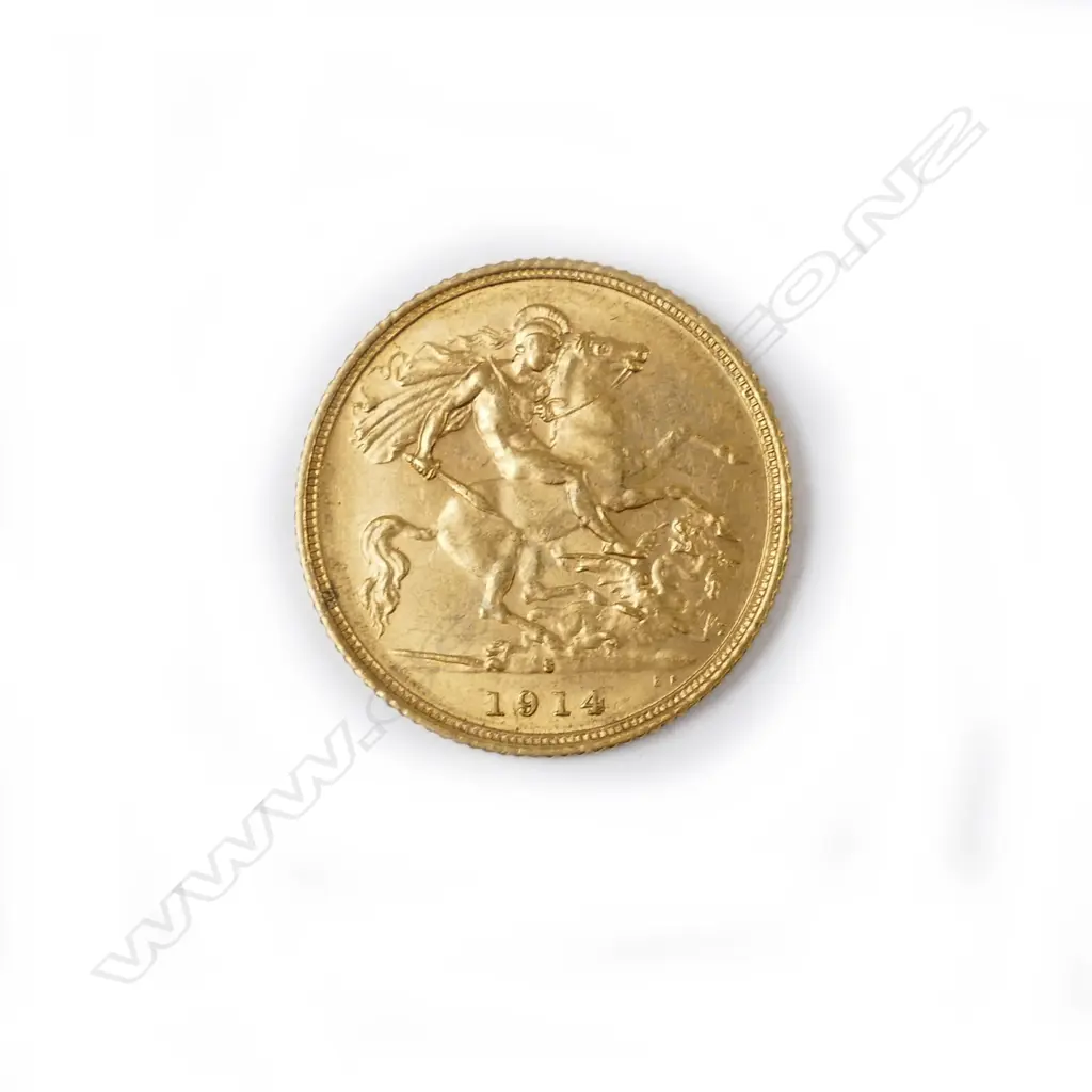 A 1914 gold half sovereign Image 1++