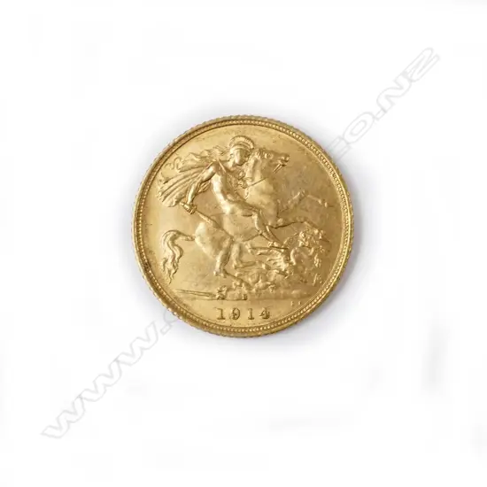 A 1914 gold half sovereign