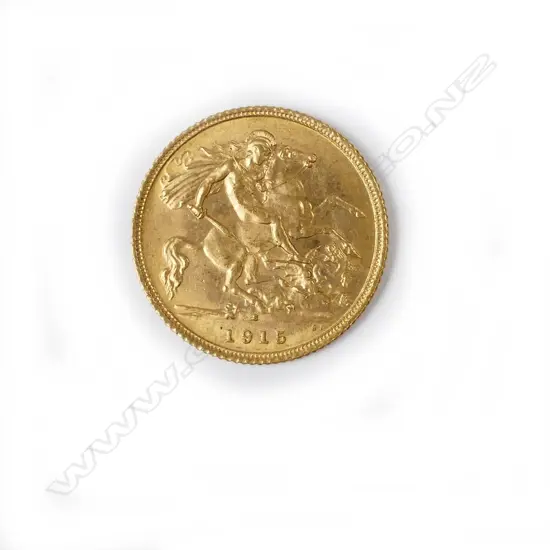 A 1915 gold half sovereign