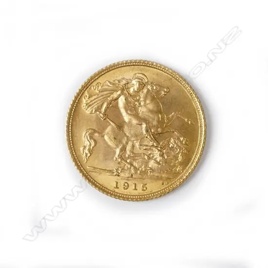 A 1915 gold half sovereign