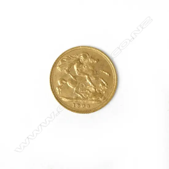 A 1903 gold half sovereign