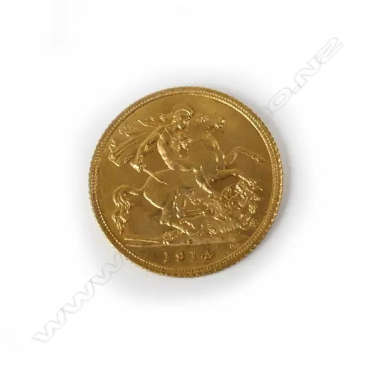 A 1914 gold half sovereign