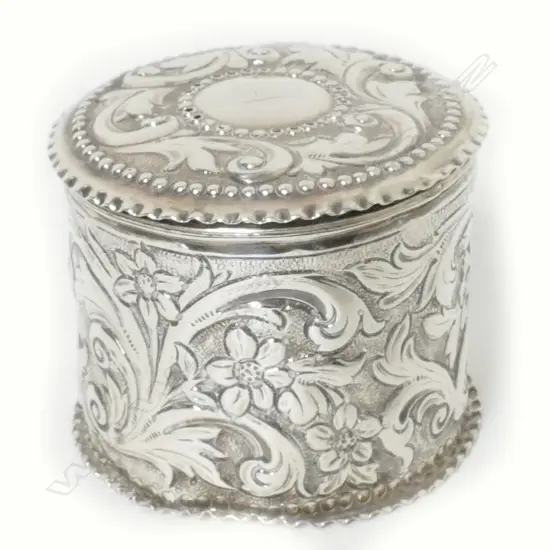 A Victorian silver dressing table box